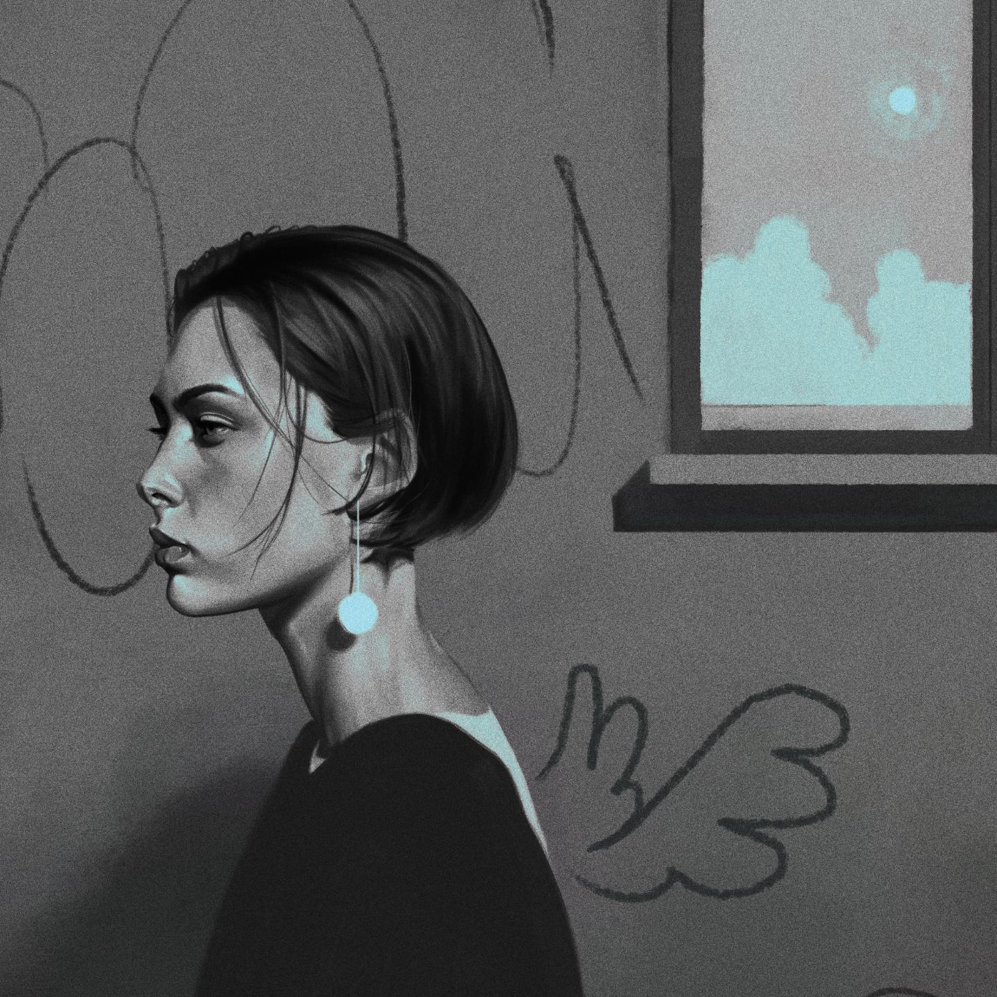 Black Sweater — illustration by Marcius Cavalcanti